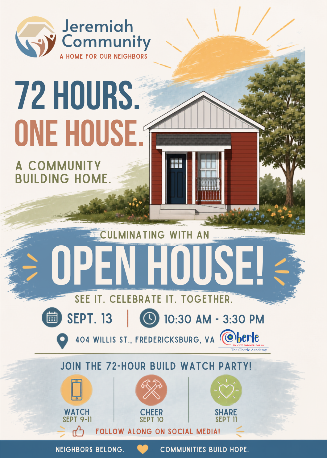 Jeremiah Community Sept. 13 Open House